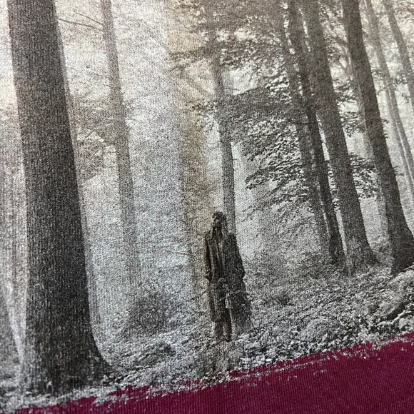 Taylor Swift folklore In The Trees Long Sleeve Crop Top Maroon Purple Shirt - Picture 7 of 10